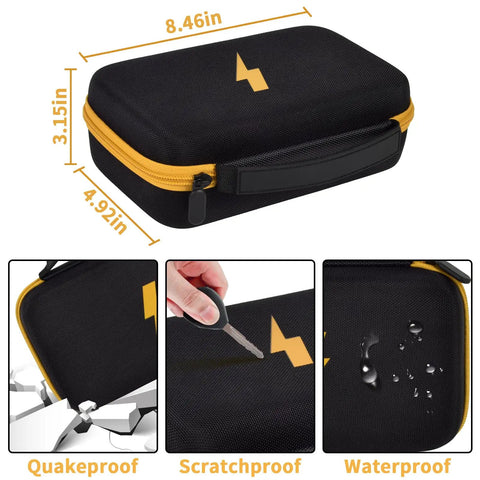 Hard Carrying Case For Digital Multimeters Like Fluke 87V 88V 15B Plus 17B Plus And More showing dimensions and durability features