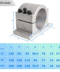 100mm CNC Spindle Motor Clamp Mount Bracket With 3 Screws For CNC Router Engraving And Milling, aluminum fixture, dimension details