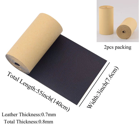 DIY Leather Repair Patch Tape Kit Self Adhesive 3 By 55 Inch Patches Beige and Yellow, 2 rolls, leather thickness 0.7mm