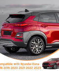 Hyundai Kona Shark Fin Antenna Cover Glossy Black Roof Aerial Cap Direct Fit For 2018-2023 Kona shown on red vehicle