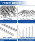 125Pcs Cabinet Screws And Drawer Knobs Kit With M4 Machine Screws Assortment, Pan Washer Head Pro Grade Hardware, shown in detail