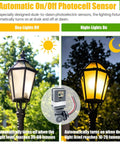 Two Pack Waterproof Photocell Sensors For Outdoor Lights, 120V AC 50 60Hz, 16 Gauge Wire With Swivel Mount, Dusk To Dawn Photoelectric Switch illustration