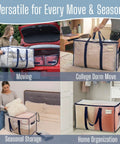 Built Tough Heavy Duty Moving Bags For Moving And Storage, Extra Large 4 Pack with reinforced handles and strong zippers