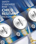 Cr2032 3V Lithium Coin Cell Battery 50 Pack for Smart Home Gear and Remote Controls in child resistant packaging.