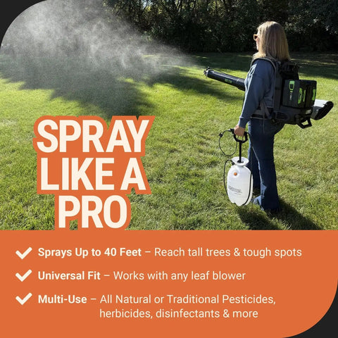 Person using Beef Up Your Mosquito Defense With This Backpack Fogger Ready Pesticide Sprayer Kit for mosquito control in yard