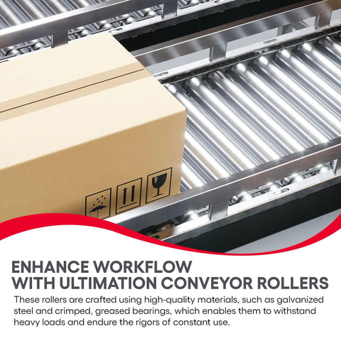 Heavy Duty Galvanized Steel Gravity Conveyor Rollers 22 Inch By With 1.5 In Diameter Ball Bearing Rodillo For Material Handling on conveyor with box
