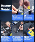 Usage guide for 12V Electric Oil Extractor Pump With Slick Self Priming Flow for connecting pipes, battery, and operation steps.