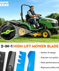 High Lift 46 Inch Mower Blades 2 Pack For Cub Cadet ZT1 46 Xt1 Lt Xt2 Lx 46 EFI FAB LTX Series Zero Turn Mowers.