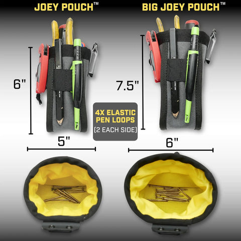Clip-On Tool Belt Pouch For Tools And Hardware, Lightweight Utility Bag With Elastic Pockets And Side Loops, Grab-And-Go Access