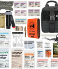 Rhino Rescue IFAK trauma kit in black MOLLE pouch with tourniquet, dressings, gauze, splint, scissors