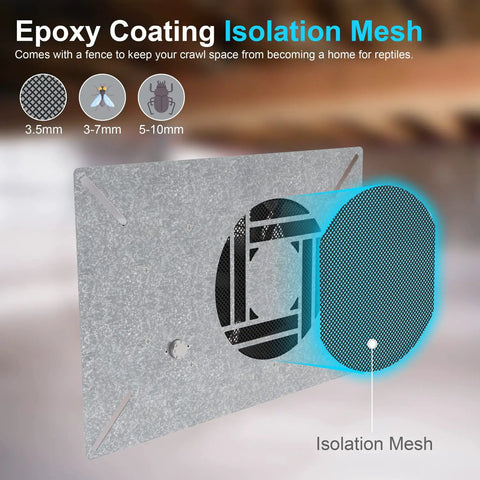 Isolation mesh detail for 260CFM Crawl Space Ventilator Fan With Humidistat And Dehumidistat, 6.7 Inch Vent, IP55 High Airflow