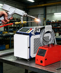 Portable Industrial Handheld Welder Machine With Automatic Wire Feeder For Commercial Metal Repair And Sheet Pipe Installation Built Tough Ready For The Floor, welding spark and ergonomic torch.