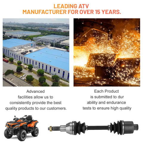 Heavy Duty Rear CV Axle Shaft Pair For Polaris Sportsman 400 500 335 Straight Drop In Drive Half Joint Fits 1999 Through 2002 Models Oem 1380142 with modern ATV manufacturing facility and product testing.