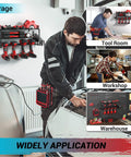 Power Tool Organizer Wall Mount Kit For Garage And Workshop No Clutter Keeps Tools In Reach in use in multiple settings