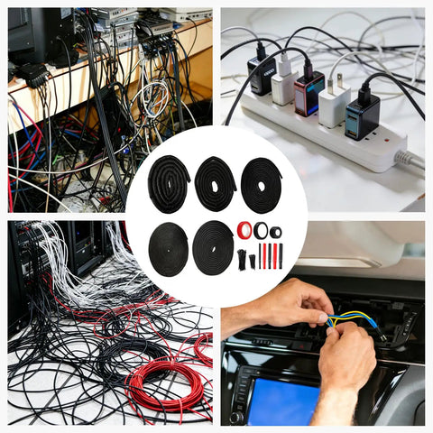 All In One Split Wire Loom Kit For Cable Management With High Temperature Resistant Loom Tubing Auto Wiring Protection
