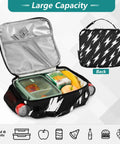 Retro Lightning Bolt Pattern Insulated Lunch Bag For Work School Travel On The Go Carrier With Thermal Insulation And Easy Clean Interior Durable Polyester Keeps Meals Fresh All Day, 11.2 x 3.5 x 9.8 in