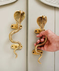 Cobra Snake Themed Brass Cabinet Pulls With Antique Gold Finish For Cabinets And Drawers Decorative Door Handles For Vintage Style Interiors Including Kitchens And Dressers 1 Pair For Classic Homes