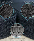 Close-up of Heavy Duty Sew On Hook And Loop Tape with hook side and loop side details for reliable fastening.