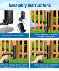 Heavy Duty Fence Post Repair Kit With Ground Anchor Spike No Dig Easy Install Support Stake For Tilted Or Broken Wood Posts Durable Outdoor Fence Fix Anchor With Complete Hardware Set Type A assembly instructions