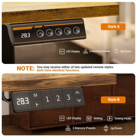 Electric Adjustable Standing Desk For Home Office With 24 By 48 Inch Workspace Sit Stand Design Splice Board Top control panels