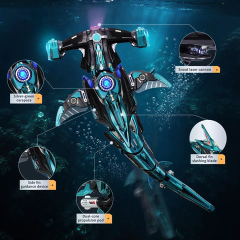 Hammerhead Shark 3D Puzzle Kit For Adults And Teens, Sick Mechanical Model Building Kit, STEM Project, underwater view