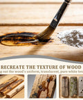 Pro Level Oxalic Acid Wood Bleach One Pound Powder Blend for removing stains, shown with brush and powder on wood surface.