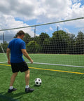 Regulation Size 24 By 8 Soccer Goal With Steel Frame, Heavy Duty Portable Pro Grade Practice Net Included, 24 By 8 Ft shown on field