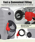 14 Gallon Portable Diesel Fuel Tank On Wheels With Siphon Pump And 10 Ft Hose, Rugged UV Resistant Plastic Caddy For Cars