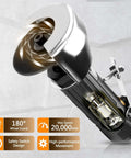 Pro Grade Pneumatic Cut Off Tool Kit With Two 3 Inch Die Grinder Cut Off Wheels showing 20,000 RPM and safety features
