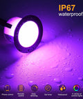 WiFi RGBW Deck Light Kit 20 Pack Low Voltage Recessed In Ground Outdoor Lights IP67 waterproof feature highlighted