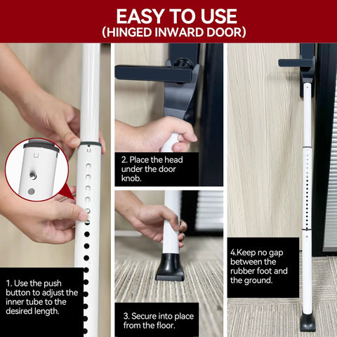 AceMining white door security bar, adjustable heavy-duty jammer for home use (1 pack) by Amazon.