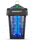 Front view of Outdoor Bug Zapper Plug In 4000V Mosquito Killer Waterproof With Dusk To Dawn Sensor, durable grid, for patio and garden.
