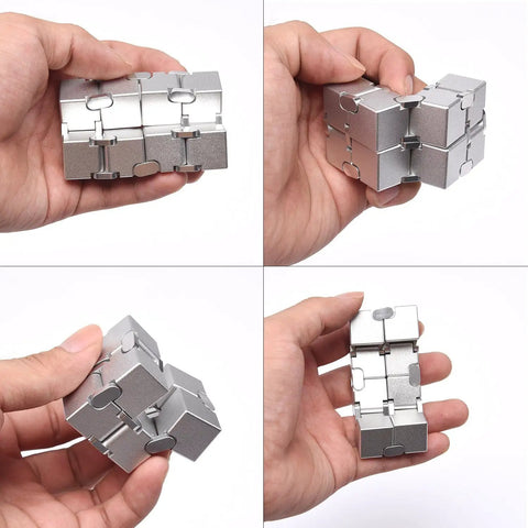 New Version Metal Infinity Cube Fidget Toy For Stress Anxiety Relief And ADHD Calming Ultra Durable Sensory Gift handheld view