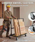Heavy Duty Folding Drywall Cart Dolly Beast With 1800 Lbs Capacity For Job Sites Handling Heavy Stuff Like Plywood Lumber Glass Plus Reinforced Steel Frame Welded Joints And Adjustable Handle Height For Easy Maneuvering On Any Floor Type, steel cart with plywood sheets and swivel casters