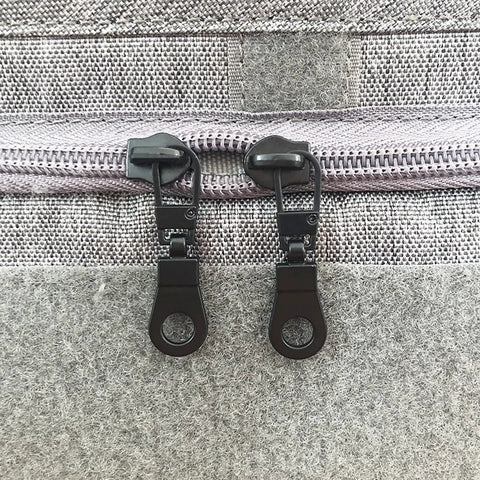 Handy Zipper Pull Replacement Kit For Small Holes With Detachable Tabs, Easy Install, Reusable Repair, 4 Pieces, Black on fabric