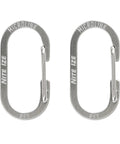 MicroLink Pet Tag Carabiner Clip Stainless Steel For Cats And Dogs Secure Tag Attachment Two Count Pack displayed upright