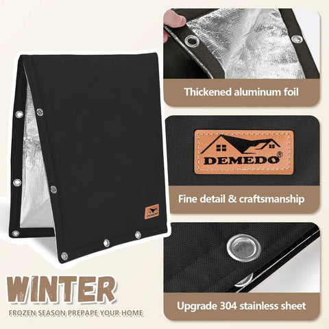 Backflow Preventer Insulation Cover With L Shaped Opening And 2 Way Access For Irregular Pipes Outdoor Sprinkler And Irrigation Valve Cover Winter Freeze Protection 24 By 24 Inches Black