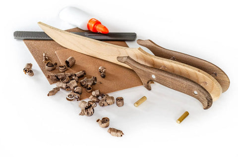 DIY Wooden Knife Making Kit For Kids Teens And Adults - Real Wood Craft Gift with hardwood parts and tools