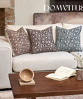 Floral Pillow Cover 18x18 Inch, Dope Throw Pillow Case For Couch, Block Print Neutral Accent Cover For Living Room Vibe, Cover Only, 1 Pack, Brown, Front Floral Back Plain Cotton, Home Decor on cream sofa