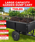Heavy Duty Steel ATV UTV Dump Cart With 1500 Lb Capacity And 15 Cu Ft Bed Workhorse in garden, carrying mulch