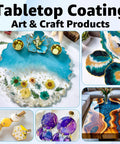 Tabletop art and craft products made with Crystal Clear Epoxy Resin Kit 1 Gallon Self Leveling For Coating And Casting High Gloss Bubbles Free Resin