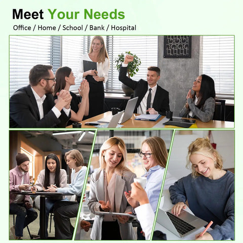 Collage of people in various professional settings, including office meeting, teamwork, and individual work on laptops.