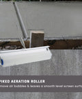Spike Roller 19x1 Inch Spiked Screeding Roller For Self Leveling Epoxy Floors with splash guard and smooth cement surface