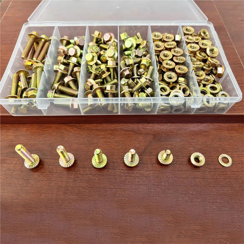 Heavy Duty Alloy Steel Hex Bolts Nuts And Washers Set 264 Piece Zinc Plated Metric Fasteners Kit For DIY Projects And Quick Home Repairs Built Tough For Automotive And Equipment in organizer box