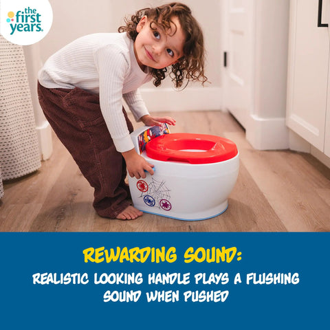 Spiderman 2 In 1 Toddler Potty Training Toilet With Removable Seat Attachment And Rewarding Flush Sounds Anti Splash Rim Non Slip Base Tot Approved Potty Training Setup For Little Ones