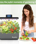 Woman using All In One Hydroponics Growing System Kit With Seeds Featuring 12 Pods Indoor Herb Garden And LED Grow Light