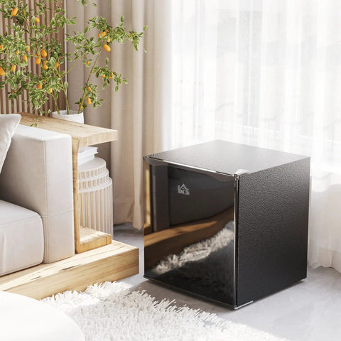 1.1 Cubic Foot Countertop Mini Freezer In Sleek Black Featuring Removable Shelves To Handle Your Daily Frozen Stash Effortlessly In Dorms Apartments Or Home Offices While Saving Precious Counter Space in a living room setting.