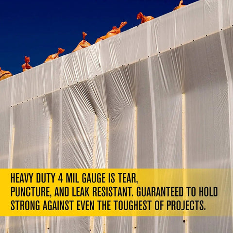 Clear All Purpose Poly Sheeting Roll Heavy Duty 4 Mil Extra Strong Tear Resistant Plastic Sheeting 20 Feet By 100 Feet For Construction