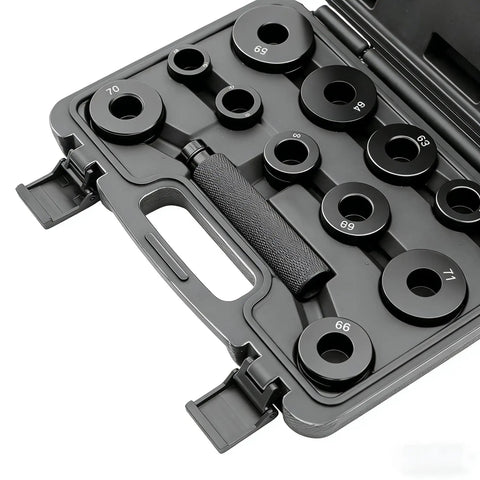 Transmission Bushing Driver Tool Kit, 13 Piece Master Set For GM 700R4, 4L60, 4L60E, And 4L65E open in a case