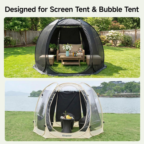 Sun Shade Sail Set For Screen House And Bubble Tent That Blocks 95 Percent Of UV With Durable Oxford Fabric Trapezoid 38 By 50 By 57 Inch Fit 3 Pack In Black For Outdoor Backyard Use